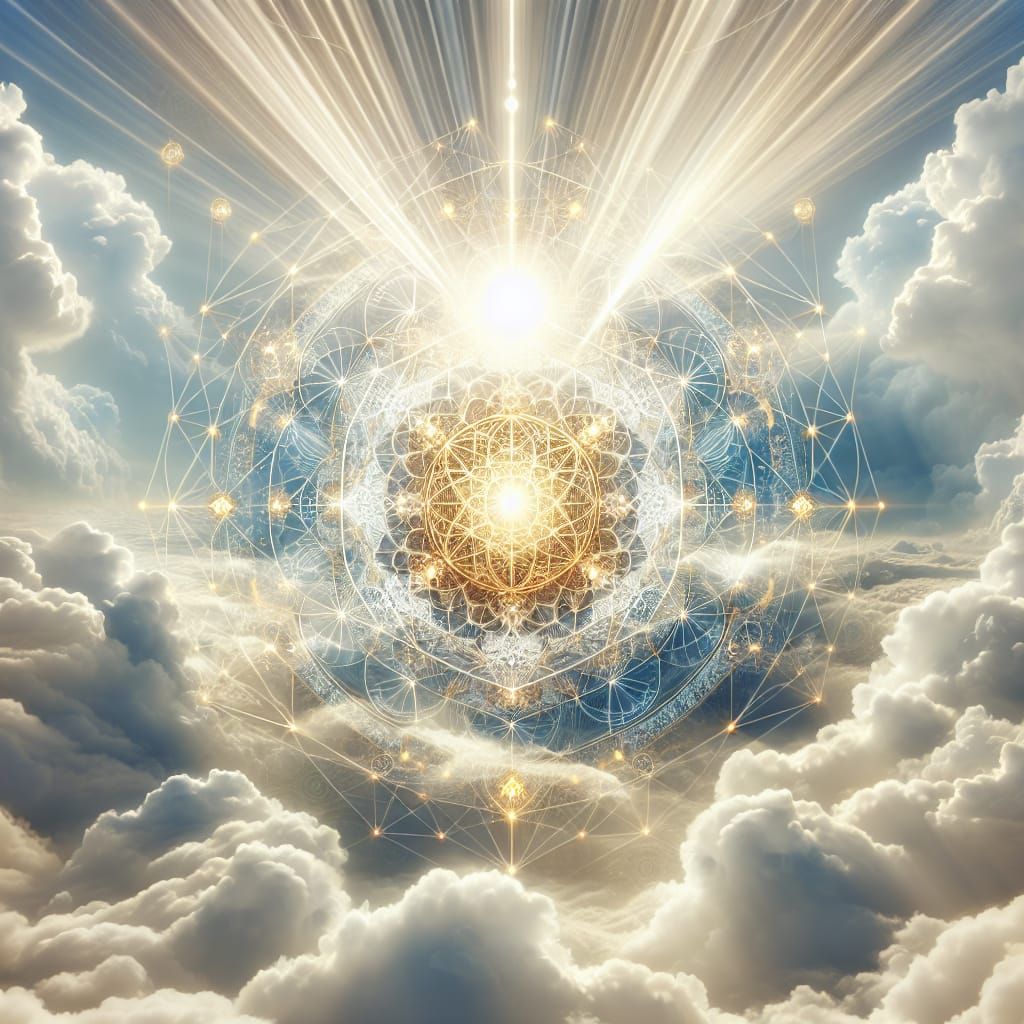 Ethereal Sacred Geometry with Divine Sunshine