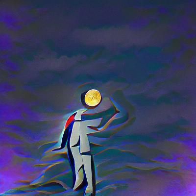 Smiling Man in the Moon Illustration
