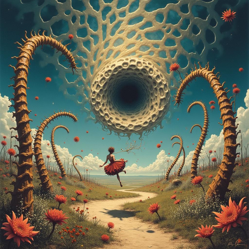 Surreal Landscape with Floating Queen, Salvador Dali Style