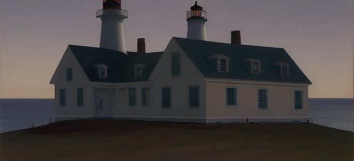 Lighthouse in the Style of Edward Hopper
