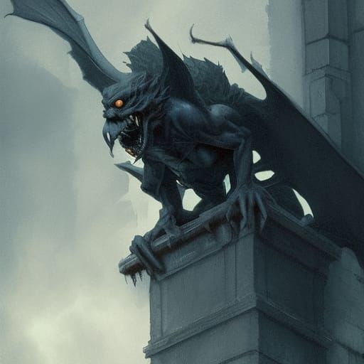 Sinister Gargoyle in Gothic Style