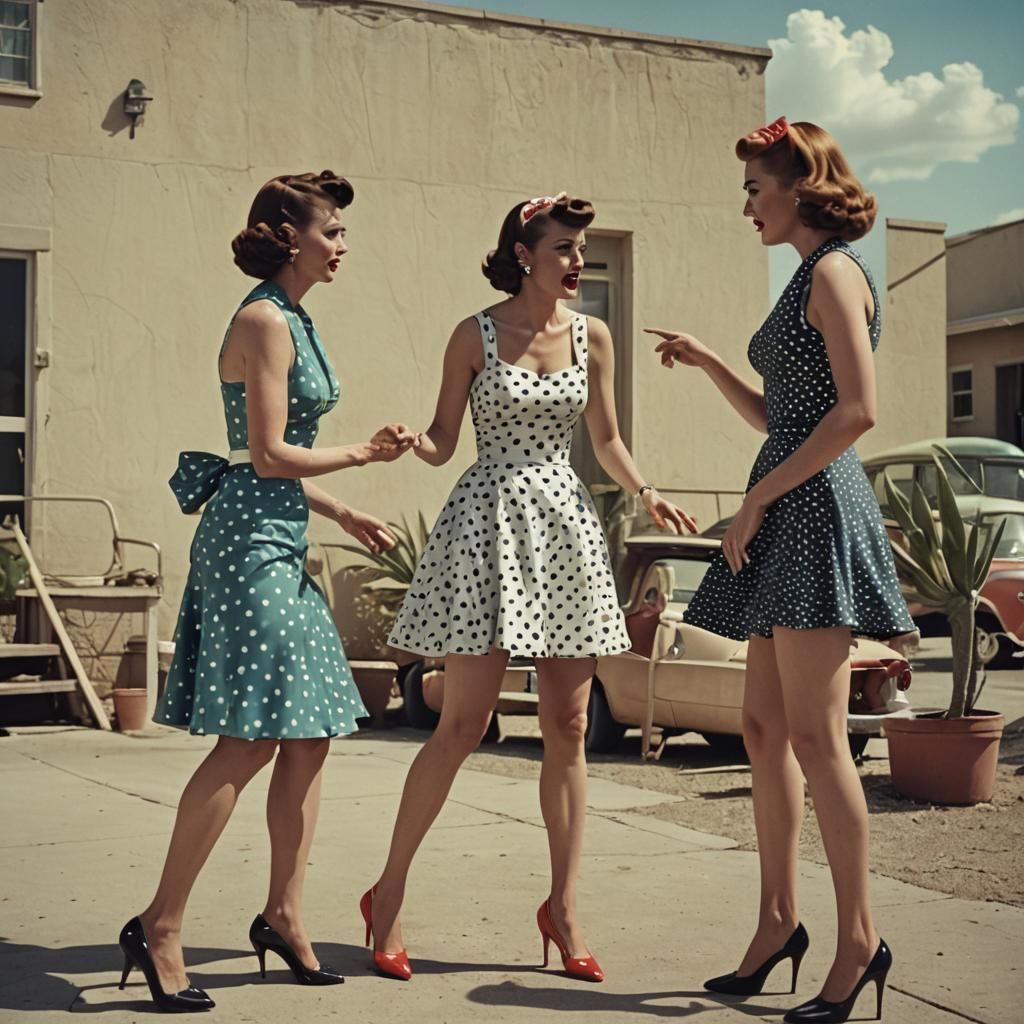 Crossdresser and Woman in 50s Film Still