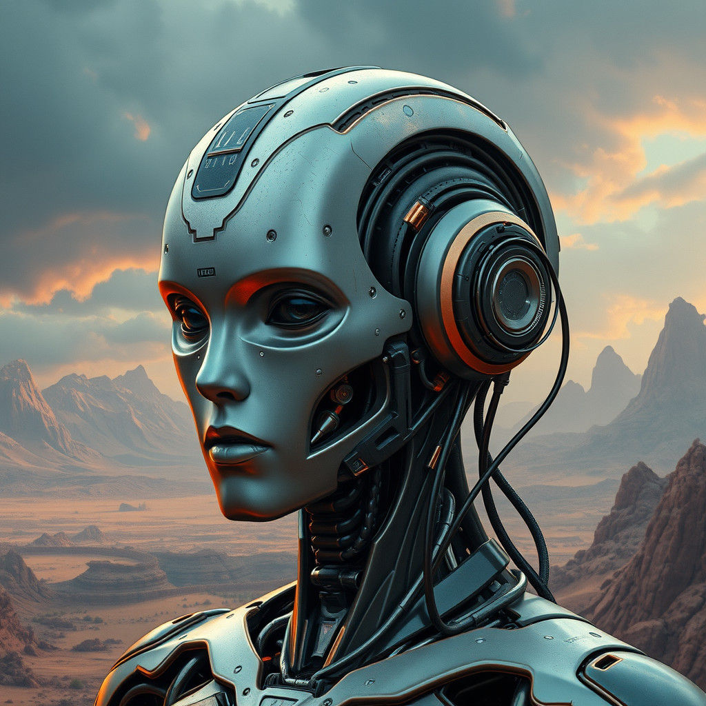 Futuristic Robot Hybrid in Biomechanical Fantasy Art