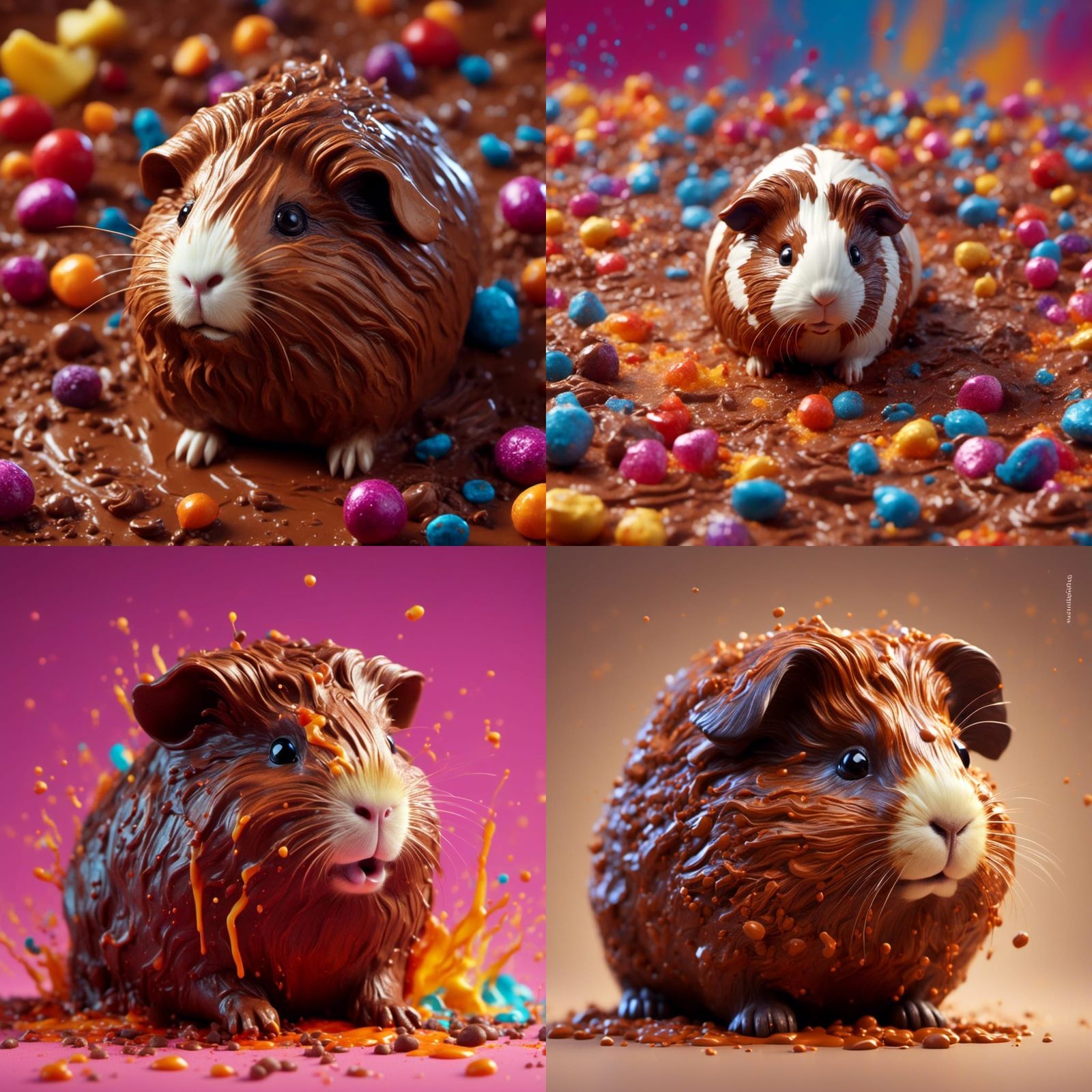 Hyperrealistic Milk Chocolate Guinea Pig Sculpture