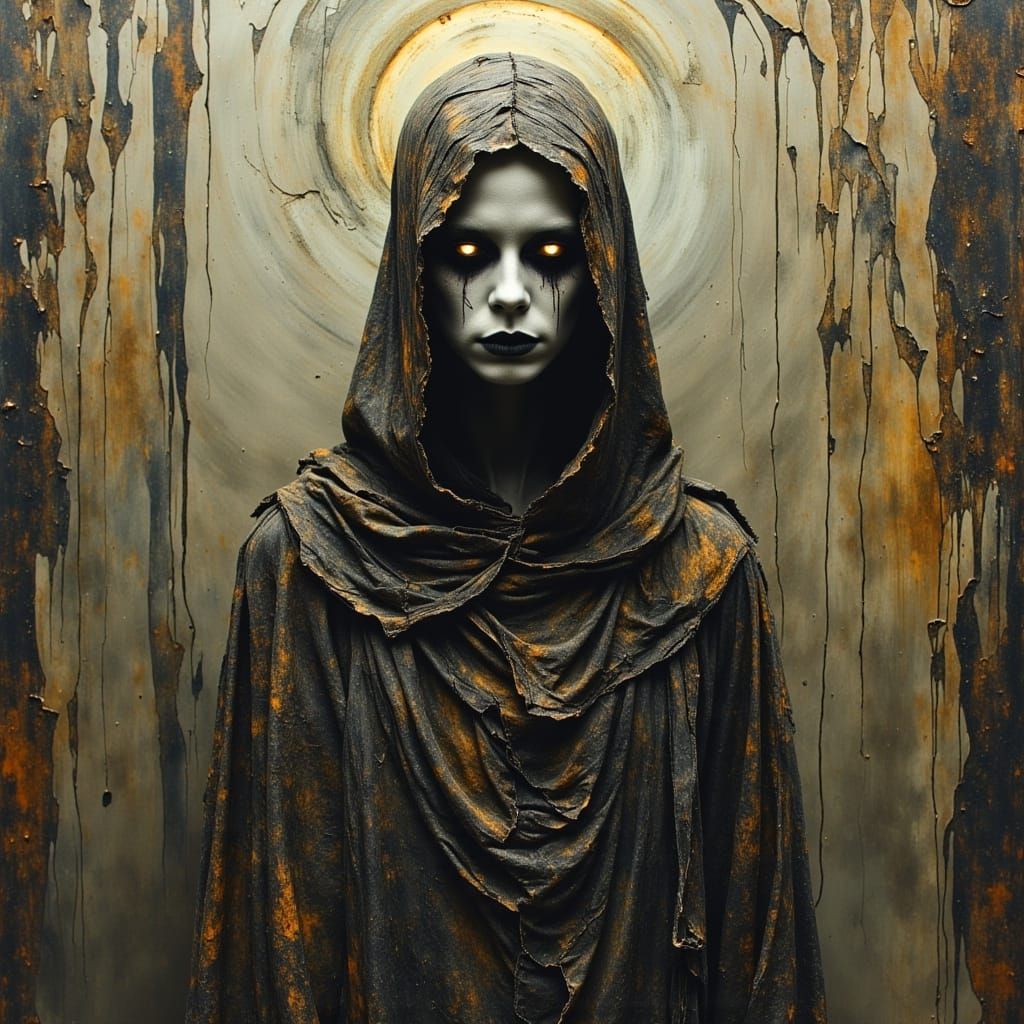 Prophet of the Glitching Sun in Haunting Rustpunk Style