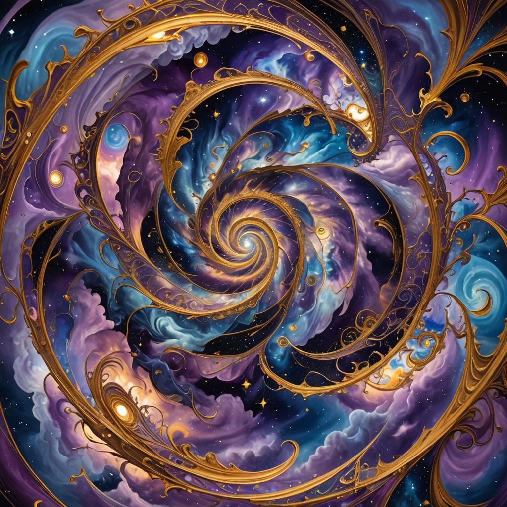 Cosmic Surrealism: Swirling Spiral of Infinity