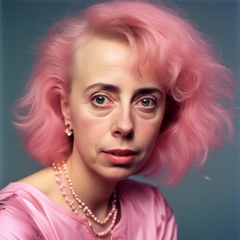 Pink and Teal Portrait of a Girl in Pink