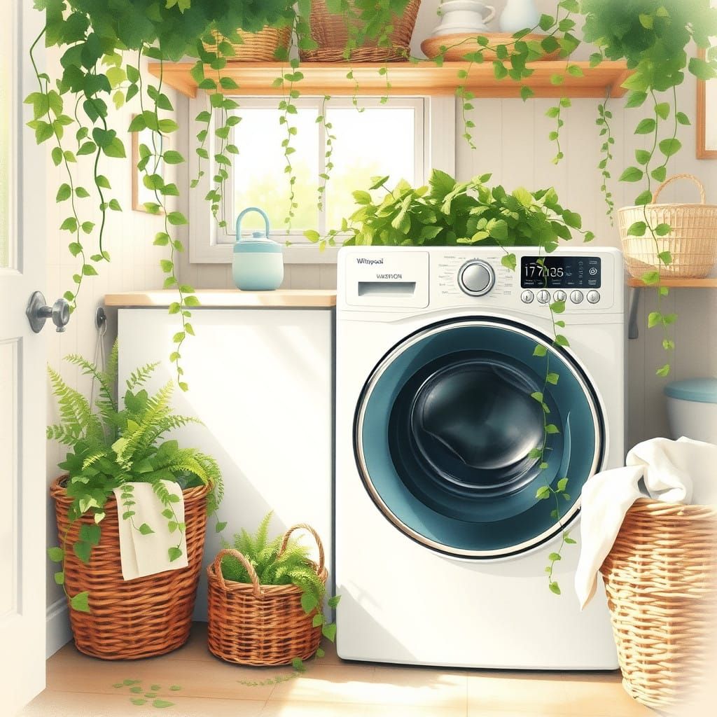 Dreamy Laundry Oasis with Whirlpool Steam Washer and Dryer