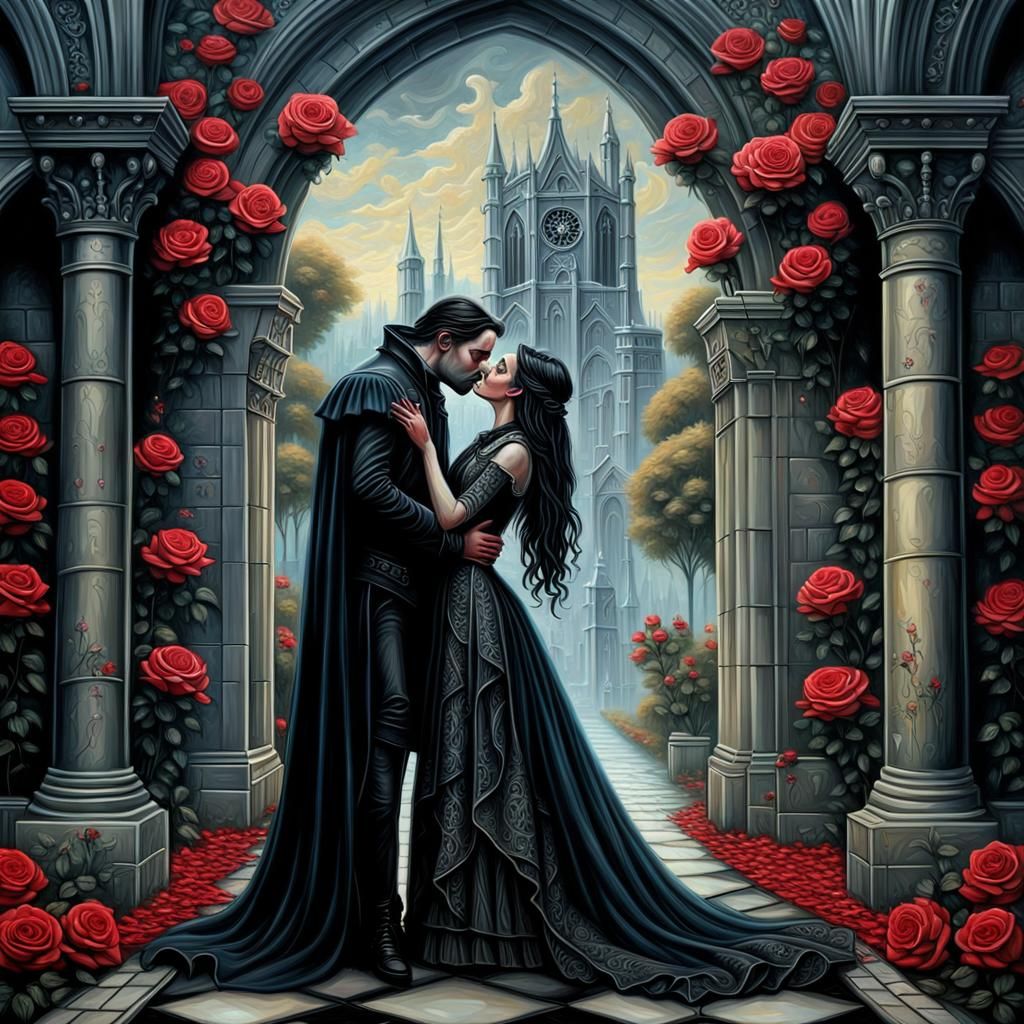 Goth Kissing Couple
