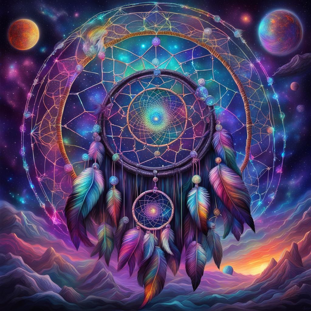 Dreamcatcher Capturing Nightmares in Astral Illustration