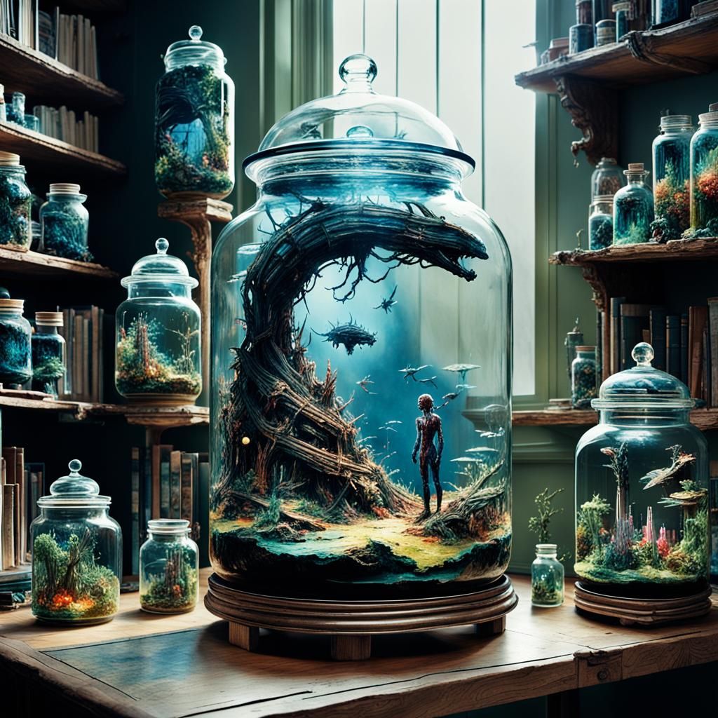 Exotic Alien Flora and Fauna in Jars