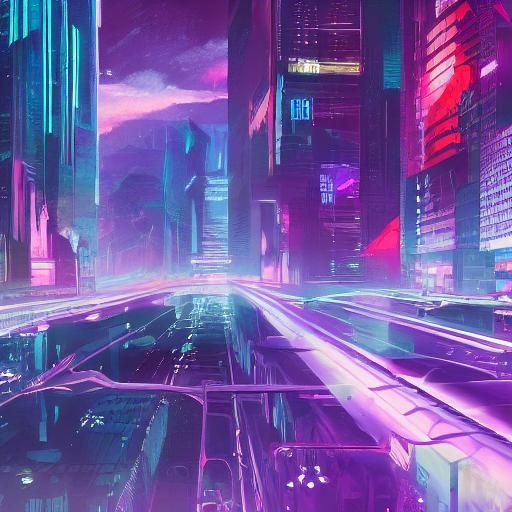 Cyberpunk Avatar Overlooks Neon Metropolis at Night