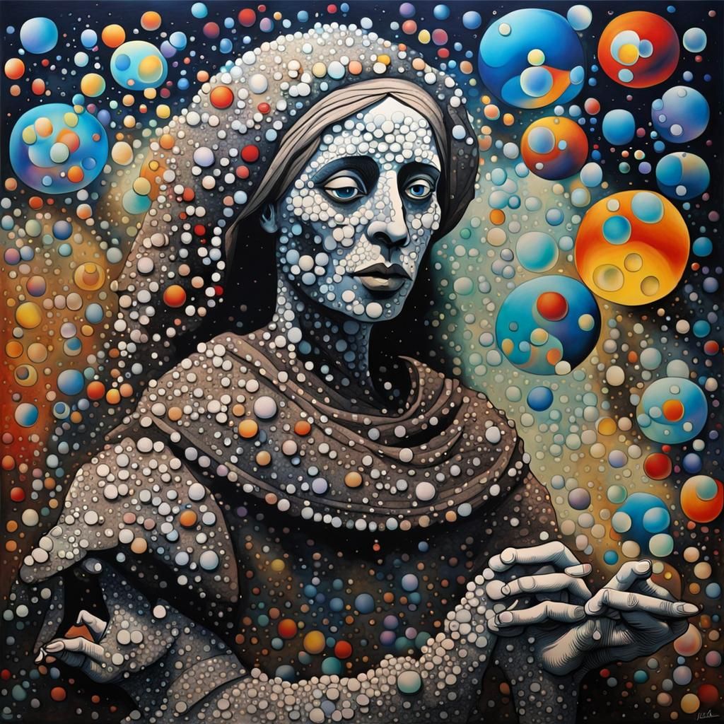 Abstract Medieval Woman in Picasso-Burton Style