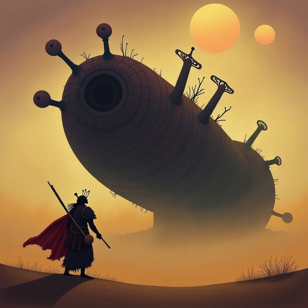 Post-Apocalyptic Samurai at Spaceship Sunset