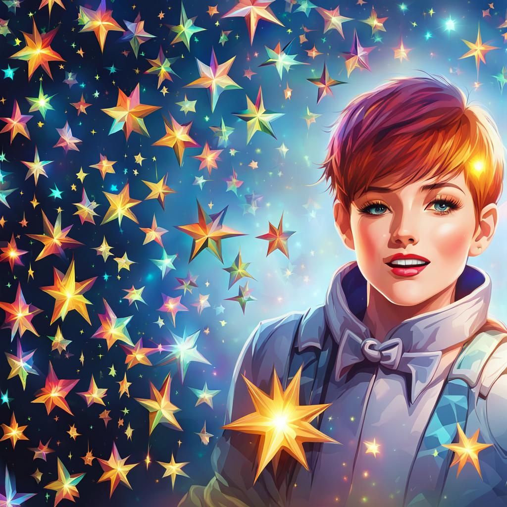 Colorful Stars with Intricate Luminous Details