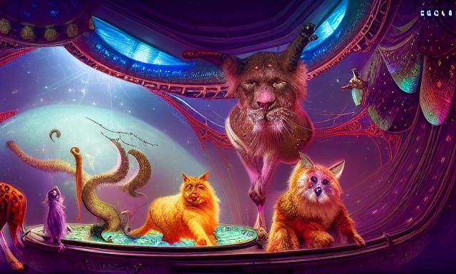 Magic Circus in Party Nebula: Digital Art