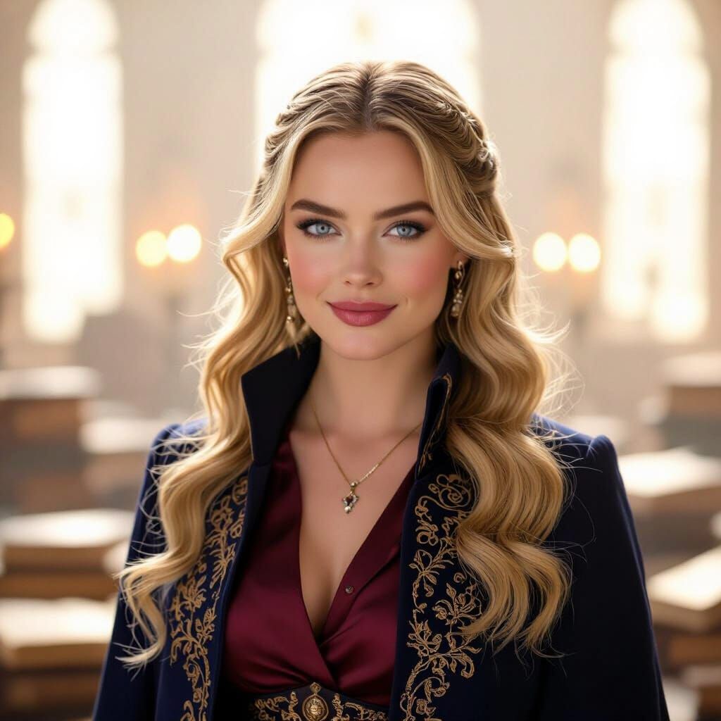 Margot Robbie as Luminous Mage Sorceress in Academia