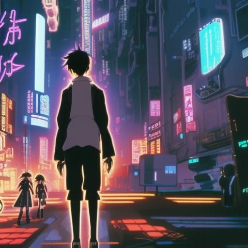 Johnny Mnemonic in Studio Ghibli Anime Style