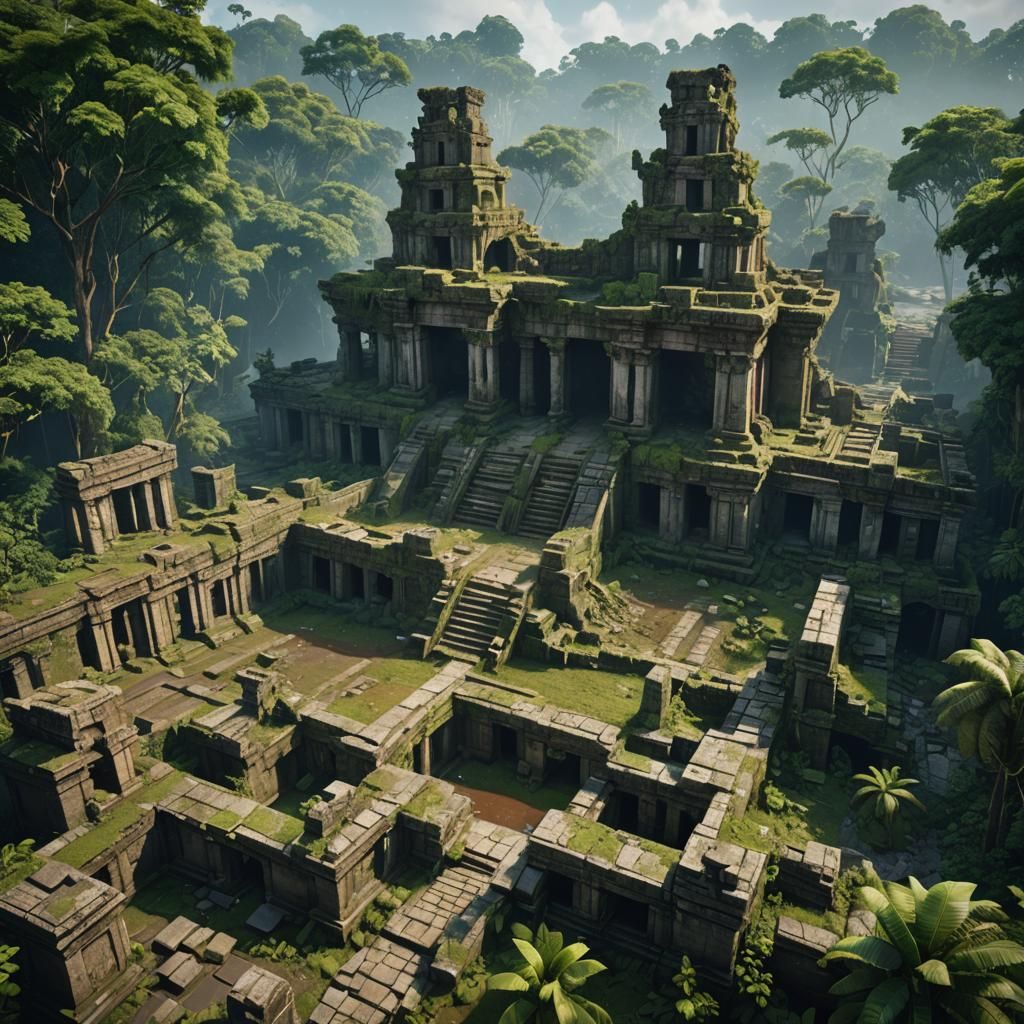 Ancient City Ruins in Amazon Jungle