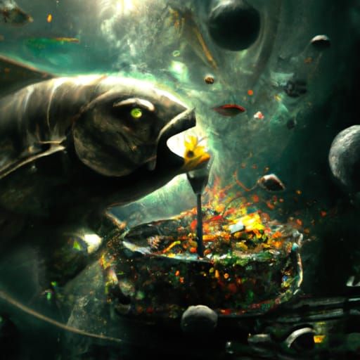 Fish in the Universe: A Digital Painting