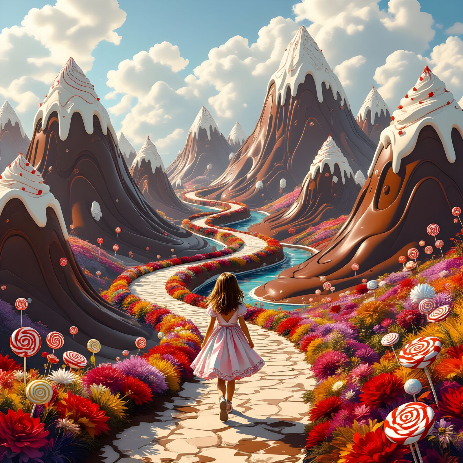 Girl Explores Candy Land: Chocolate Mountains & Licorice Riv...