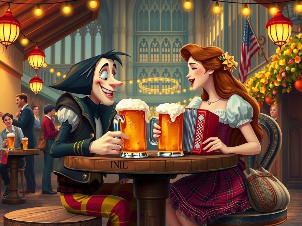 Quasimodo and Belle Celebrate Oktoberfest, Anime Style