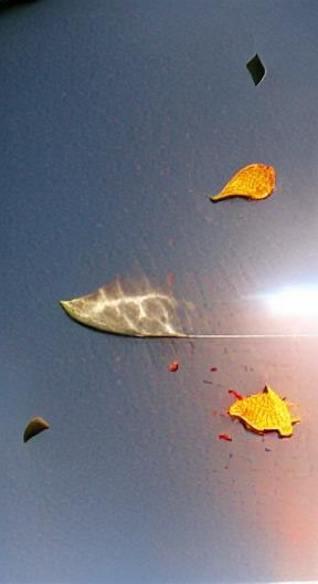 Single Leaf Gracefully Falling From Sky