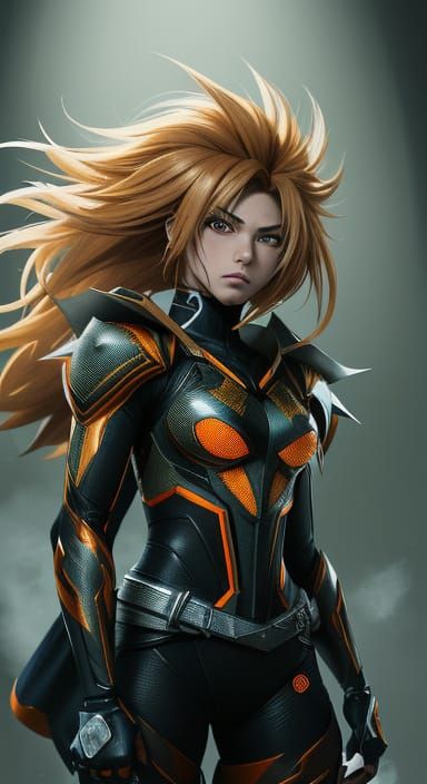 Vibrant Chibi Anime Superheroine in Dynamic Pose