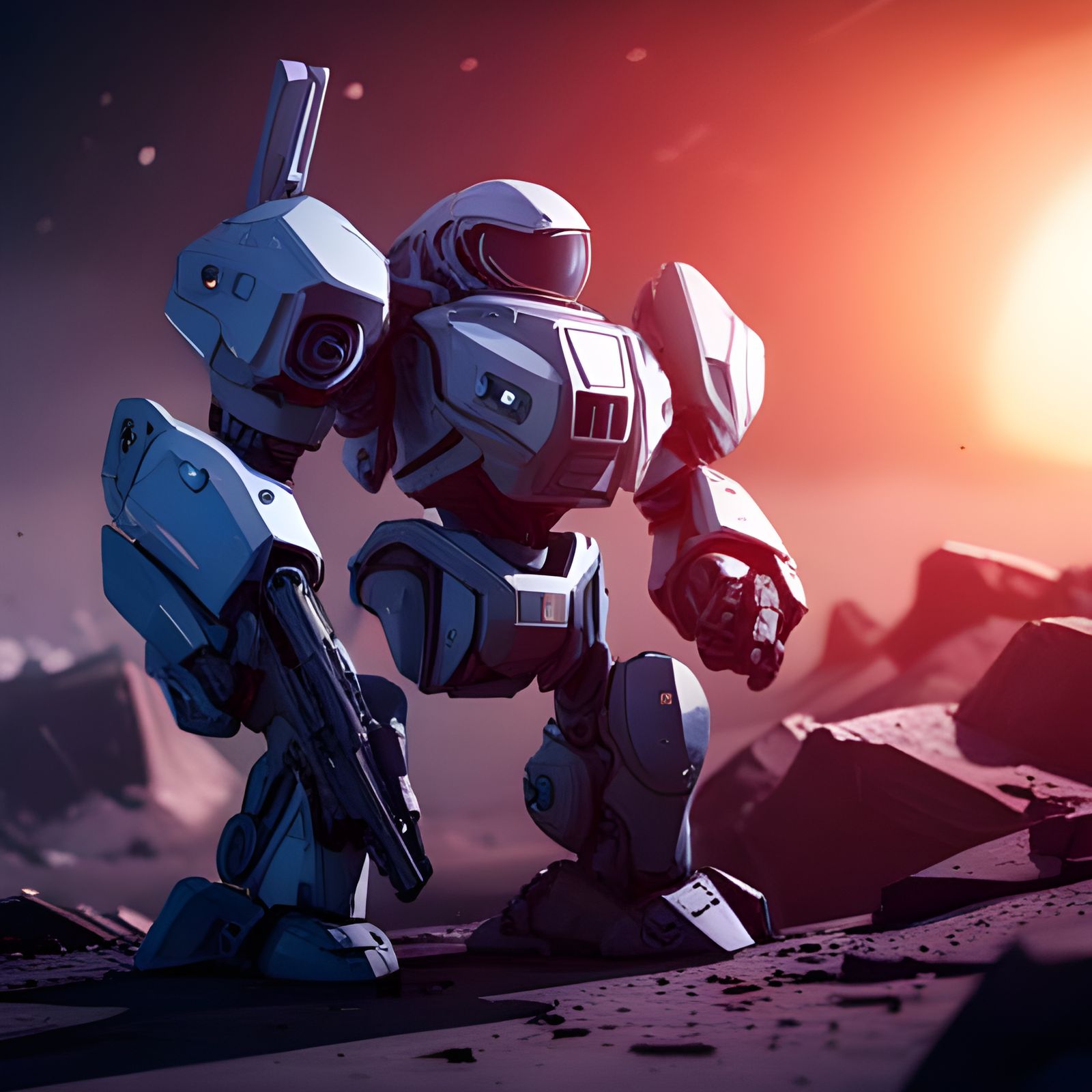 Epic Sci-Fi Mech Battle in Space