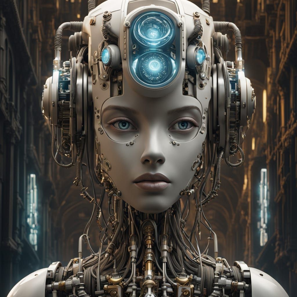 Cyberpunk Robot in Atmospheric New Orleans