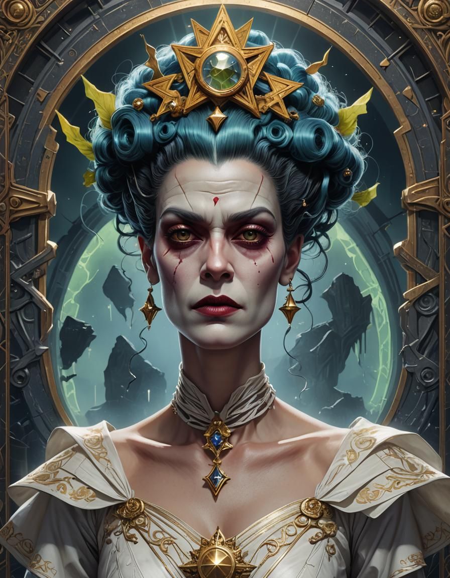 Bride of Frankenstein Tarot Card in Unreal Engine 5