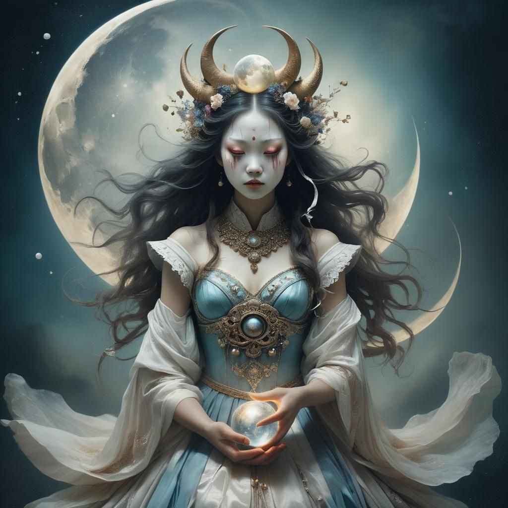 Anthropomorphic Moon Princess Portrait