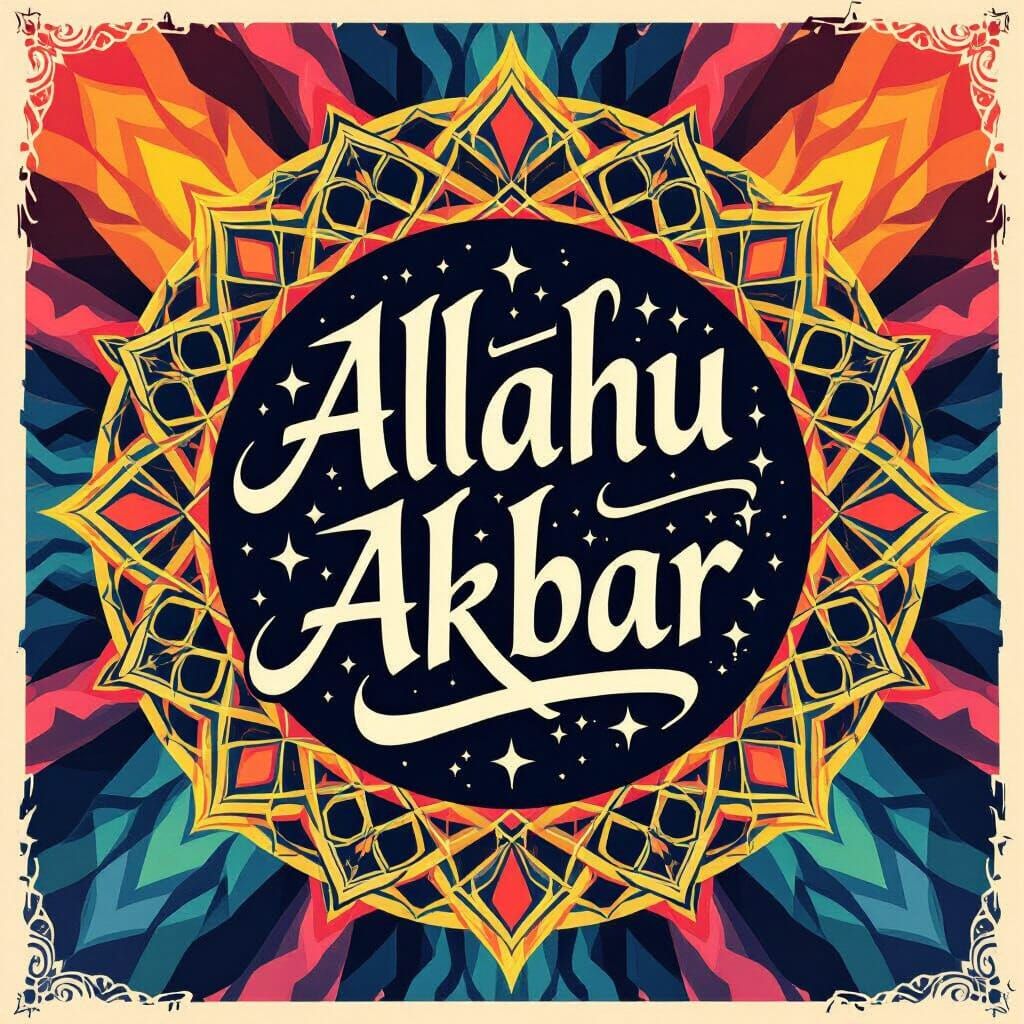 Powerful Islamic Calligraphy Poster in Geometric Style