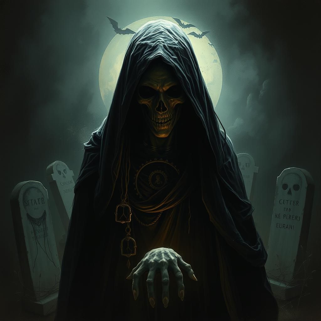 La Llorona Roams Graveyard, Horror Art