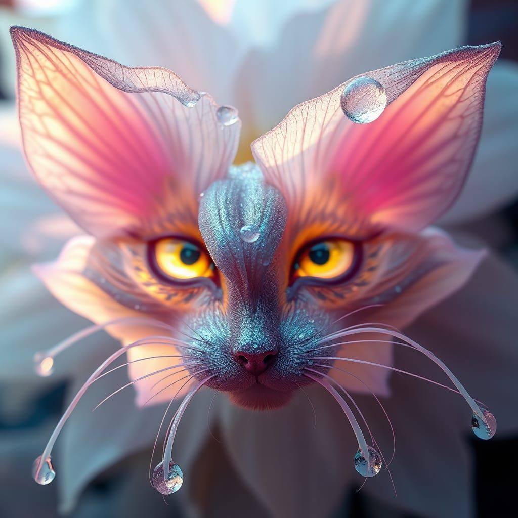 Flower with Cat Face