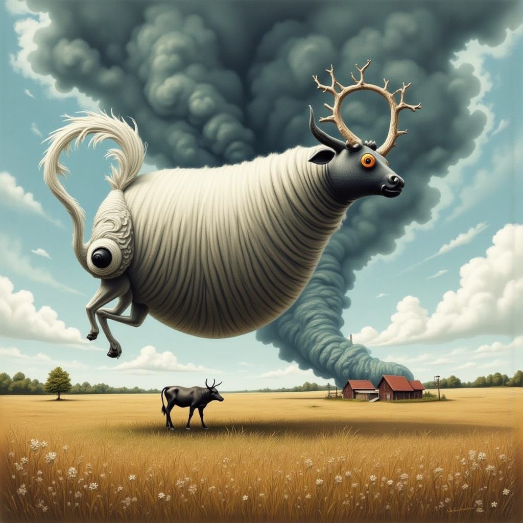 Cows Swept Up in a Powerful Tornado