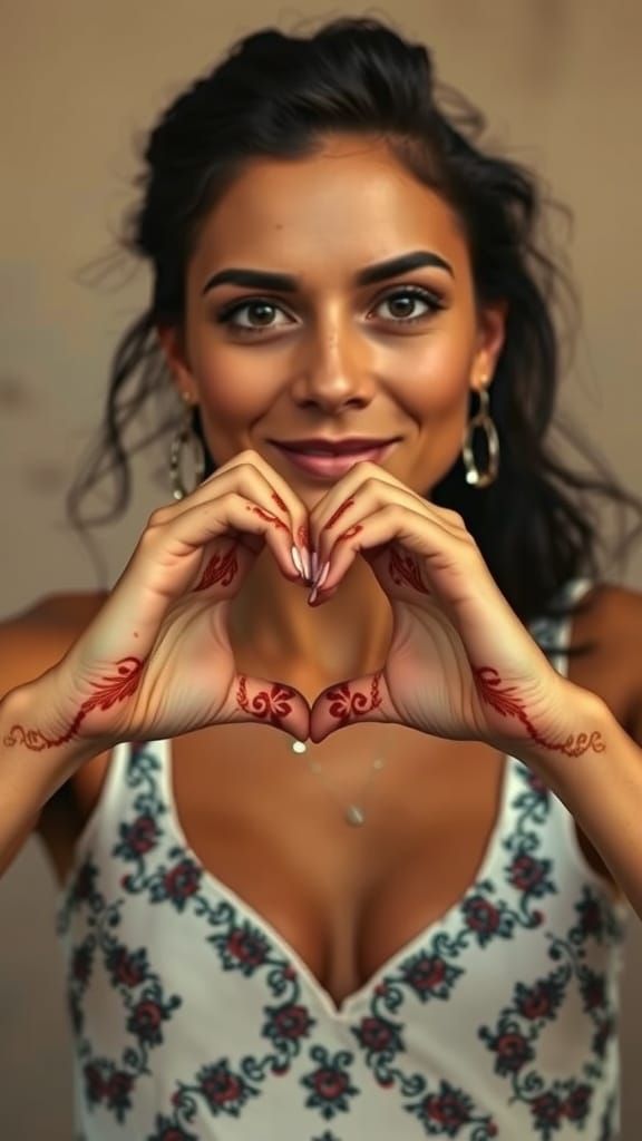 A Hispanic Woman's Heartfelt Gesture in Edward Hopper-Inspir...