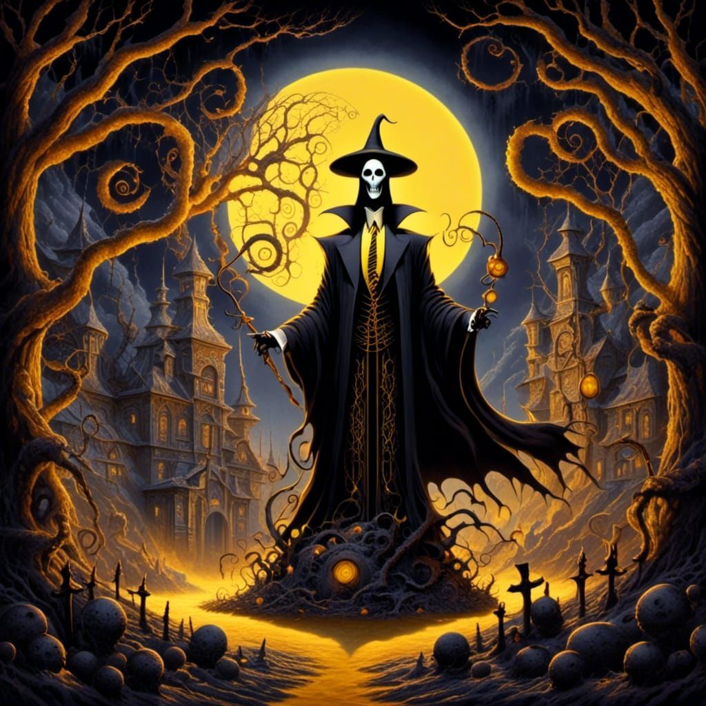 Hastur, Tentacled God in Tim Burton Style