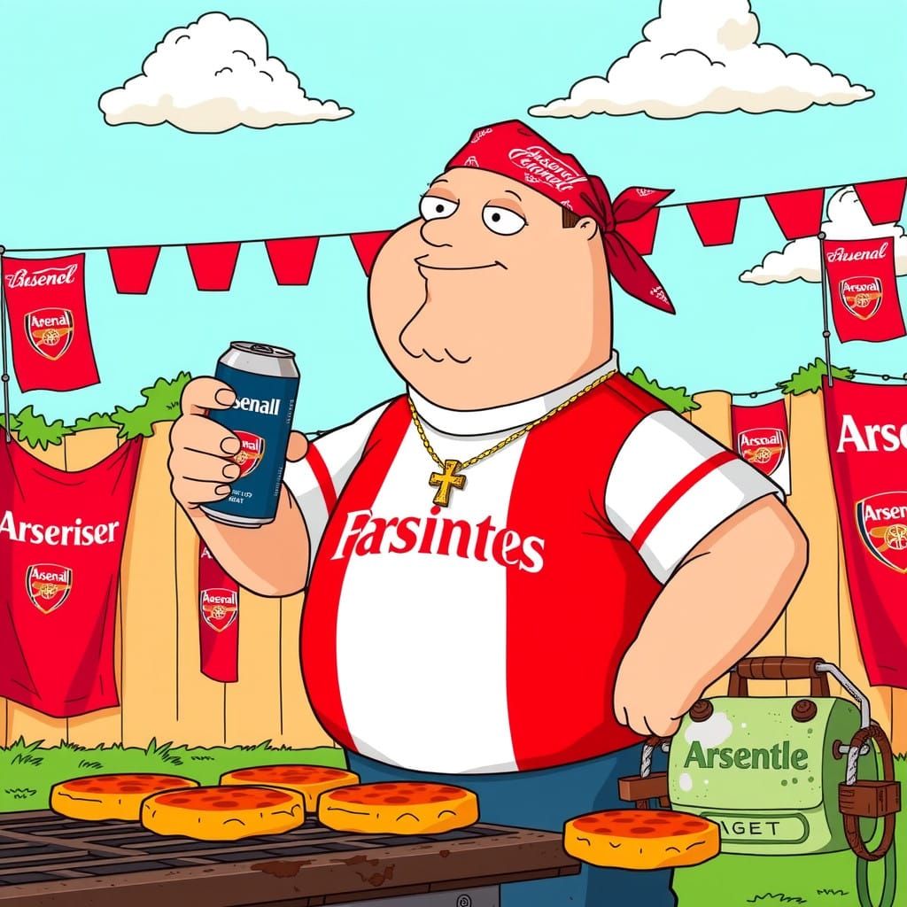 Peter Griffin in a Sun-Kissed Backyard, Grill in Hand, Chann...