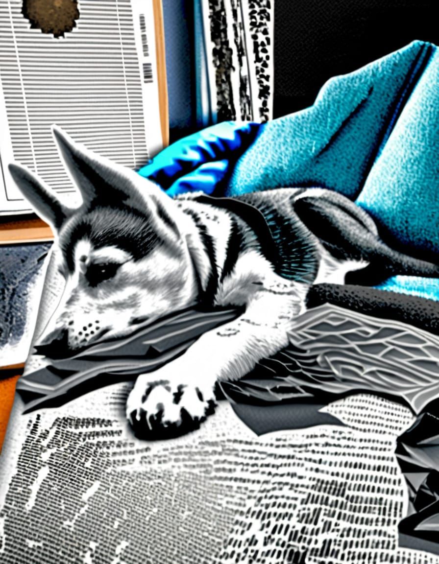 Dog Relaxing on Couch with Stockholm Newspaper