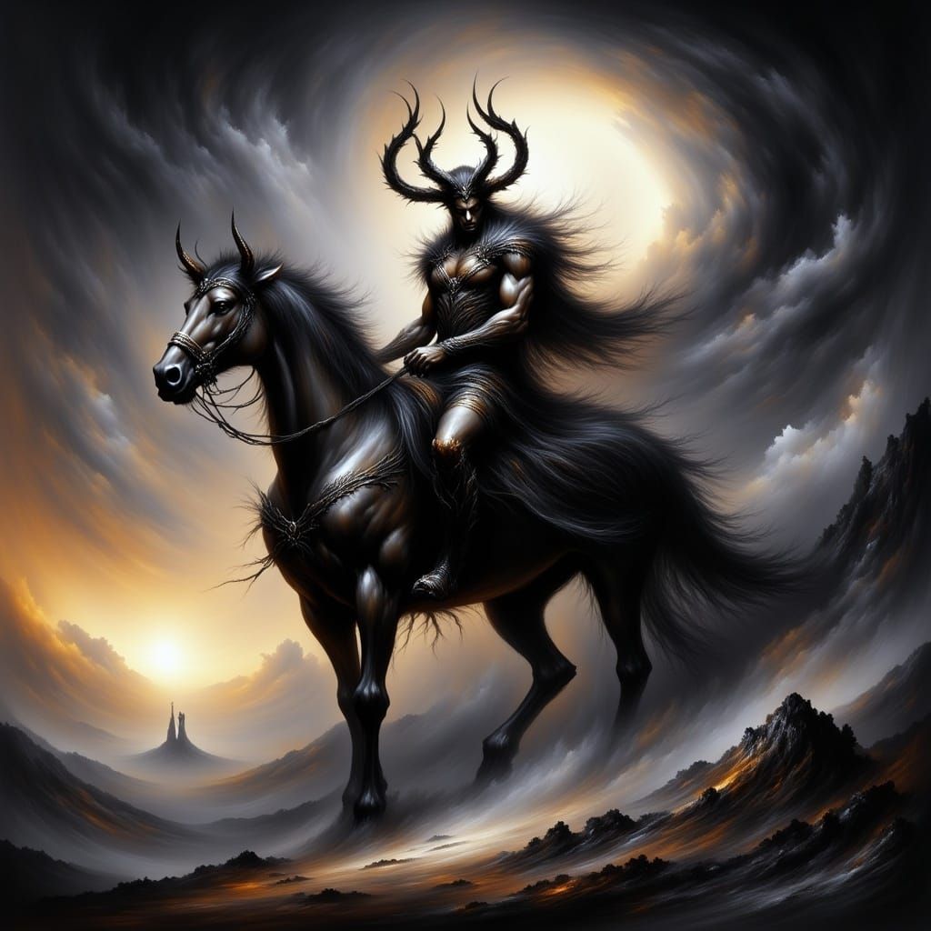 Illidan Stormrage as Dark Gunslinger in Barren Wasteland