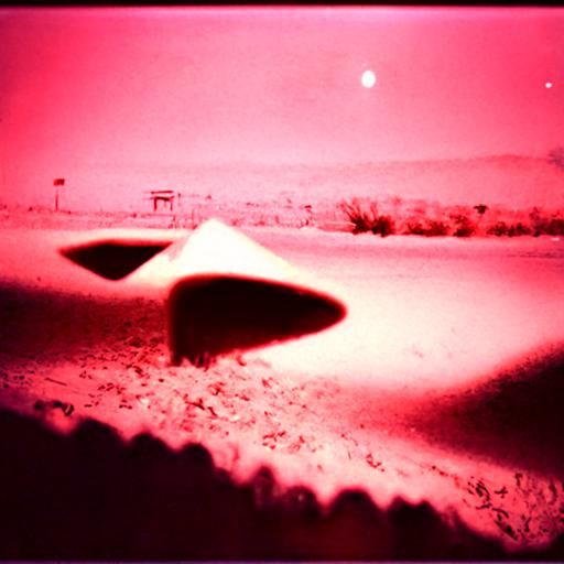 UFO Sighting in Desert Night: 1990s Film Grain