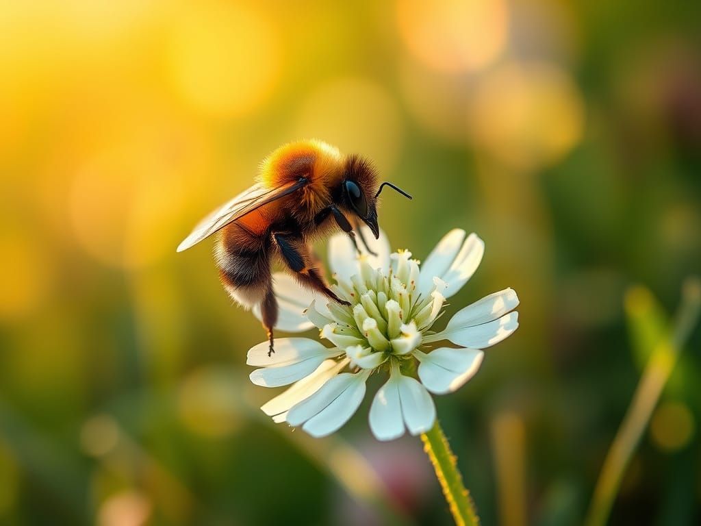 Vibrant Bumblebee in a Wildflower Meadow