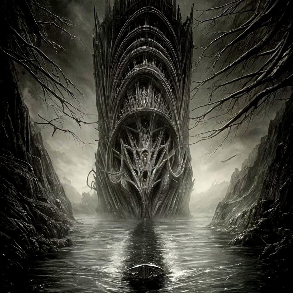 Surreal Ghost Ship Sailing in the Night