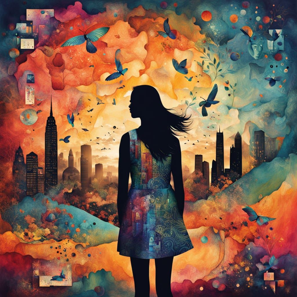 Empowering Art of Self-Discovery in Vibrant Colors and Textu...