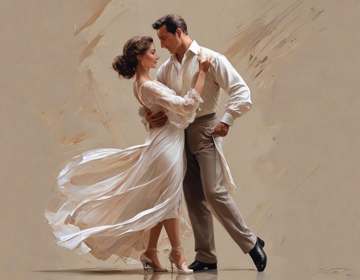 Elegant Dance: A Photorealistic Painting of Grace