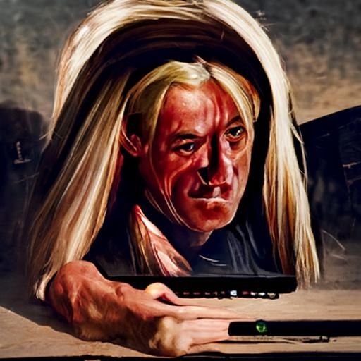 Lucius Malfoy Plays Among Us: Oil Painting