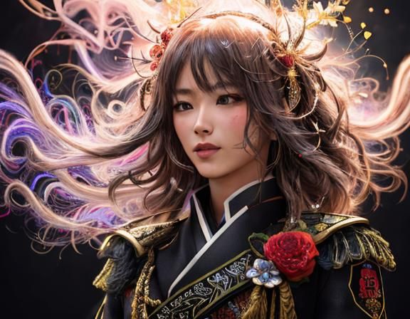 Girl at Japanese Military School: Hyperrealistic Art