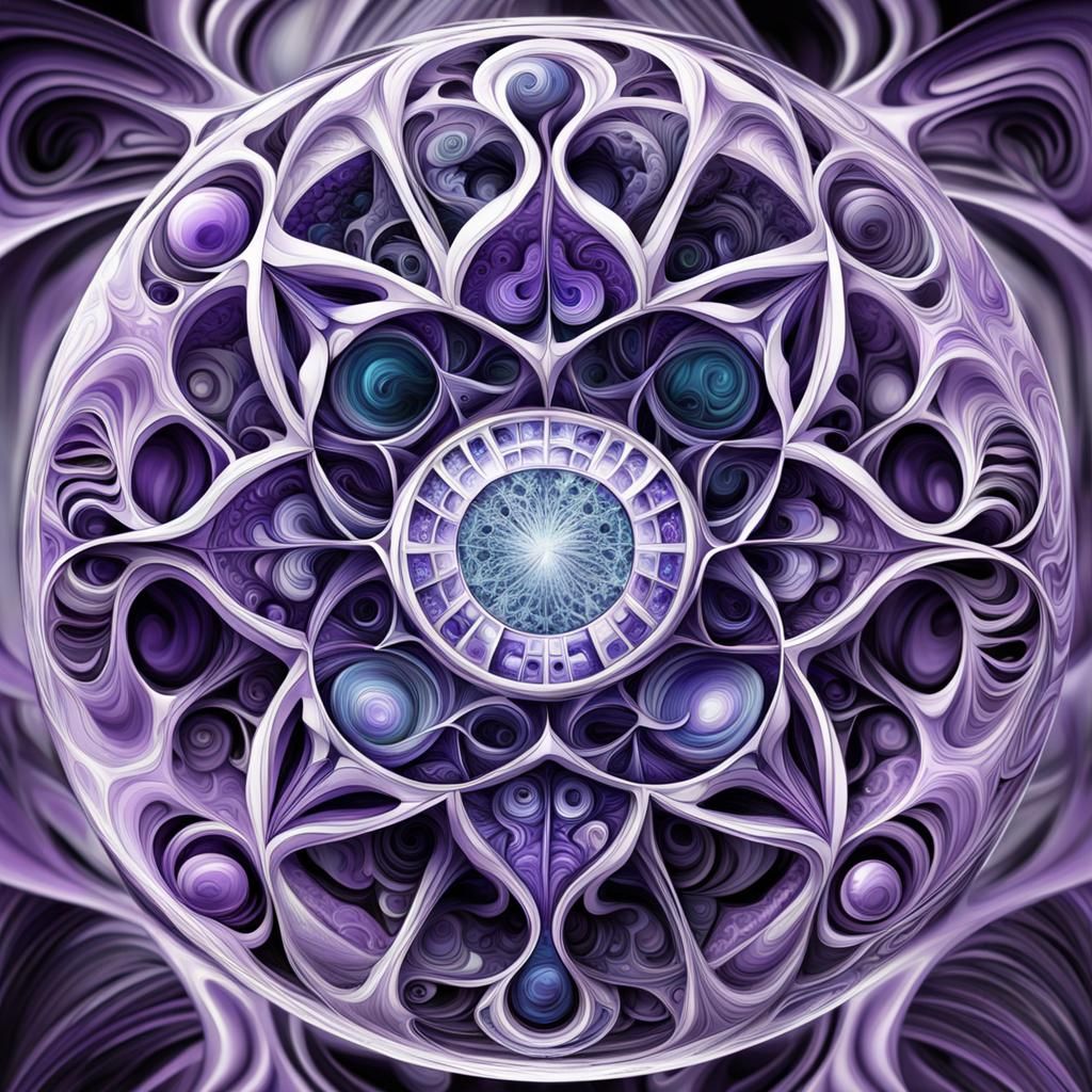 Monochromatic Purple Prism: Space-Time in Giger Style