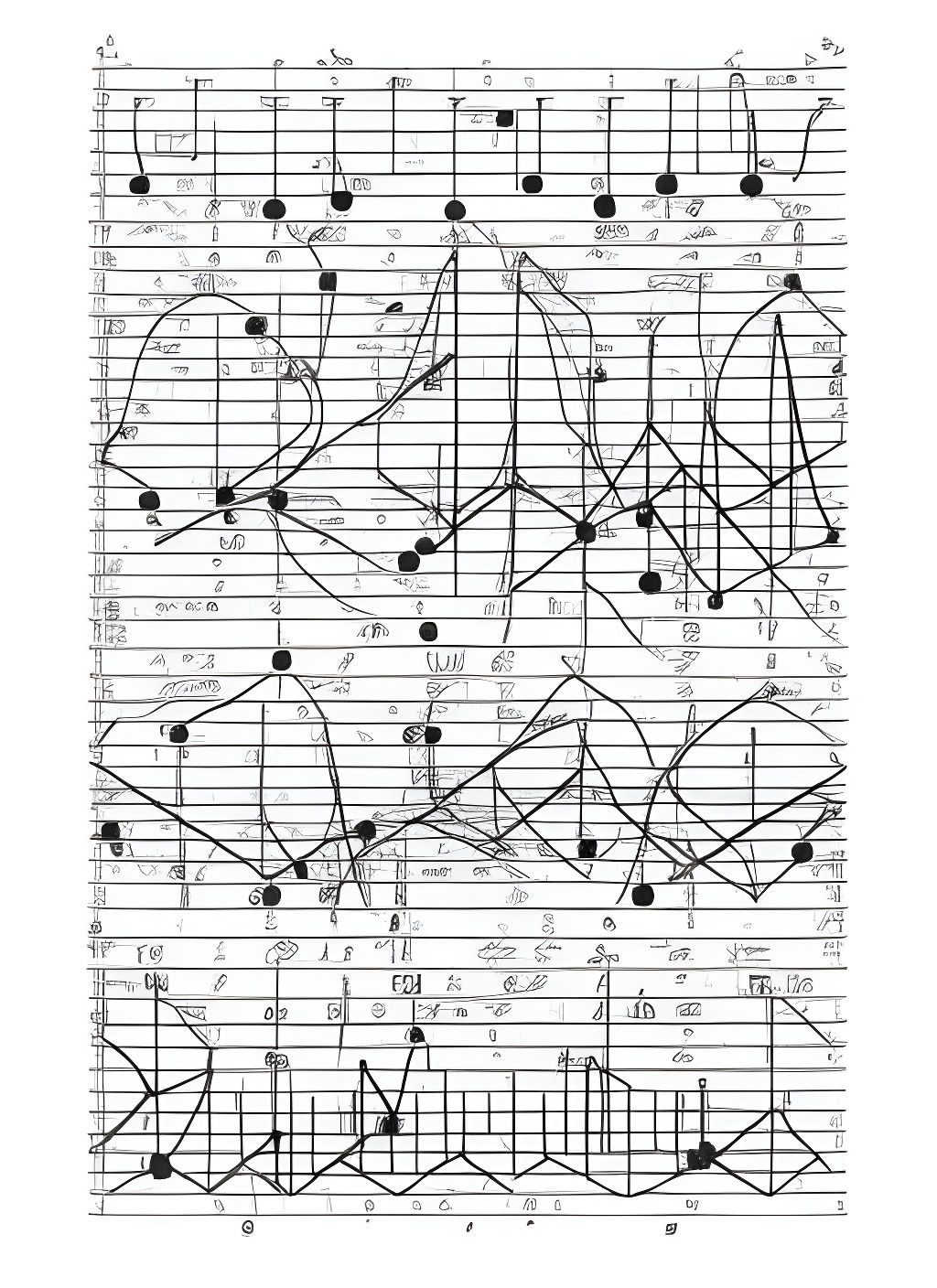 Complex 3D Music Graphic Score with Geometric Elements